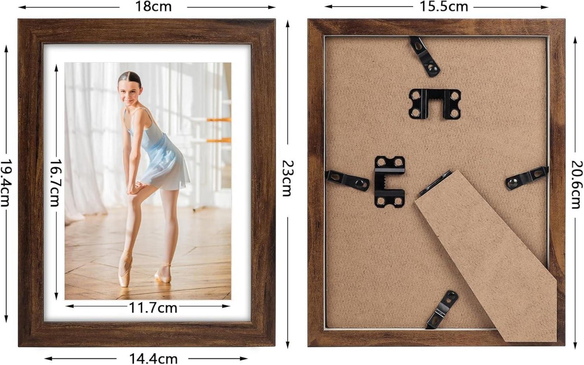 4er-Set Bilderrahmen 13x18cm Braun: Fotorahmen für 13x18