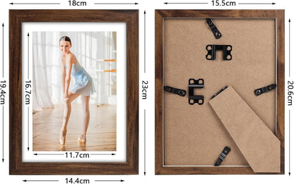 4er-Set Bilderrahmen 13x18cm Braun: Fotorahmen für 13x18