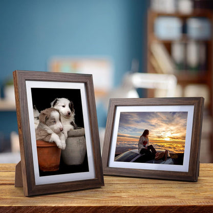 Braune Bilderrahmen 4er-Set 13x18 cm Passepartouts 15x20