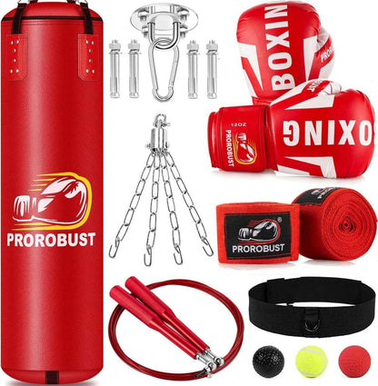 Boxsack-Set 120cm PU Heavy Duty mit 12OZ Boxhandschuhen MMA Kickboxen