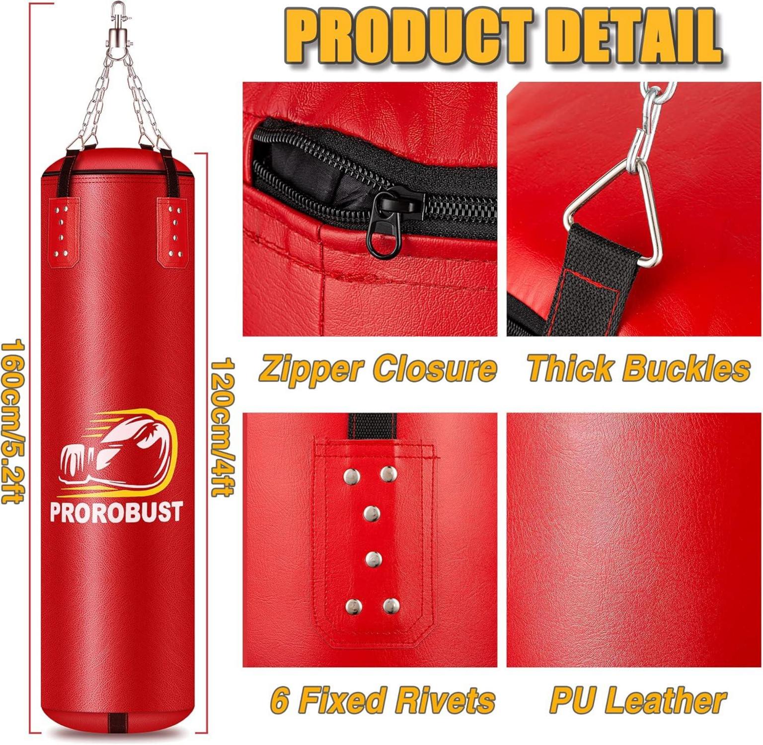 Boxsack-Set 120cm PU Heavy Duty mit 12OZ Boxhandschuhen MMA Kickboxen