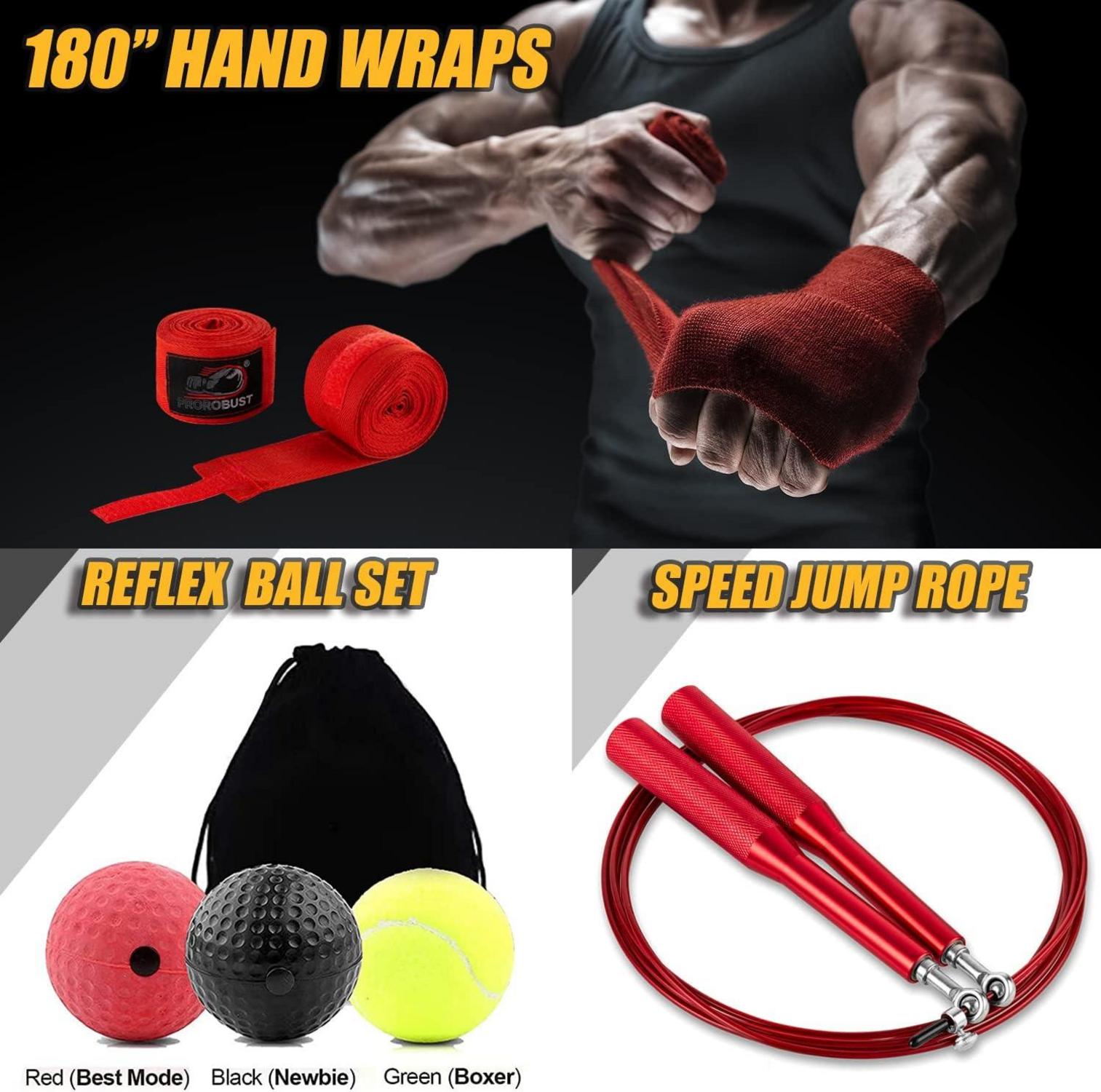 Boxsack-Set Prorobust 120cm PU Heavy Duty mit 12OZ Boxhandschuhen MMA