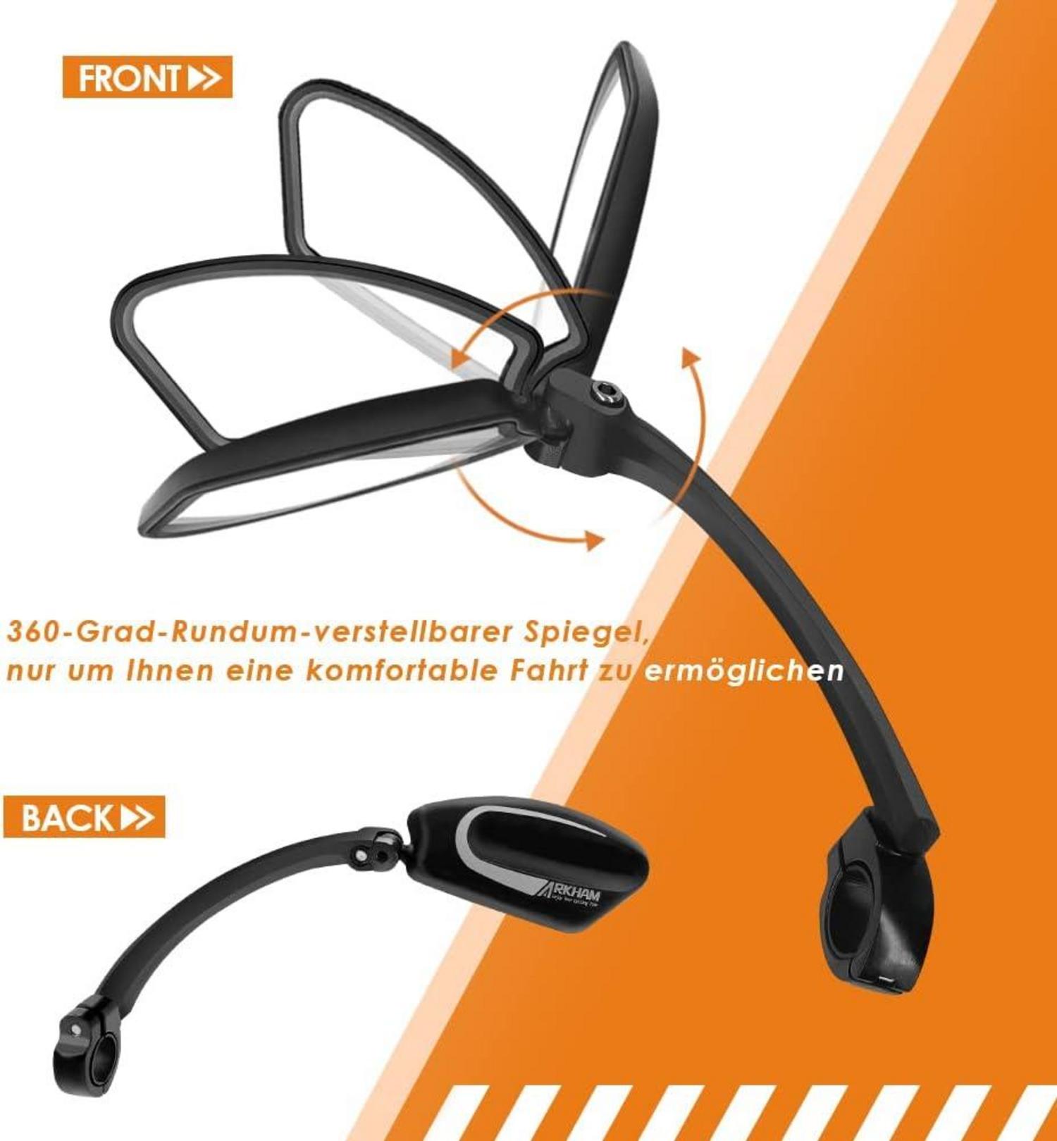 Fahrradspiegel 16,5 cm verlängert Edelstahl High Definition