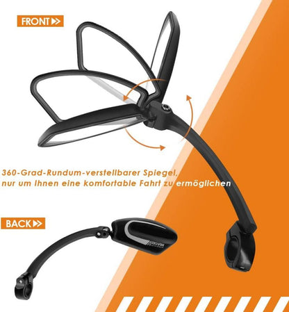 Fahrradspiegel 16,5 cm verlängert Edelstahl High Definition