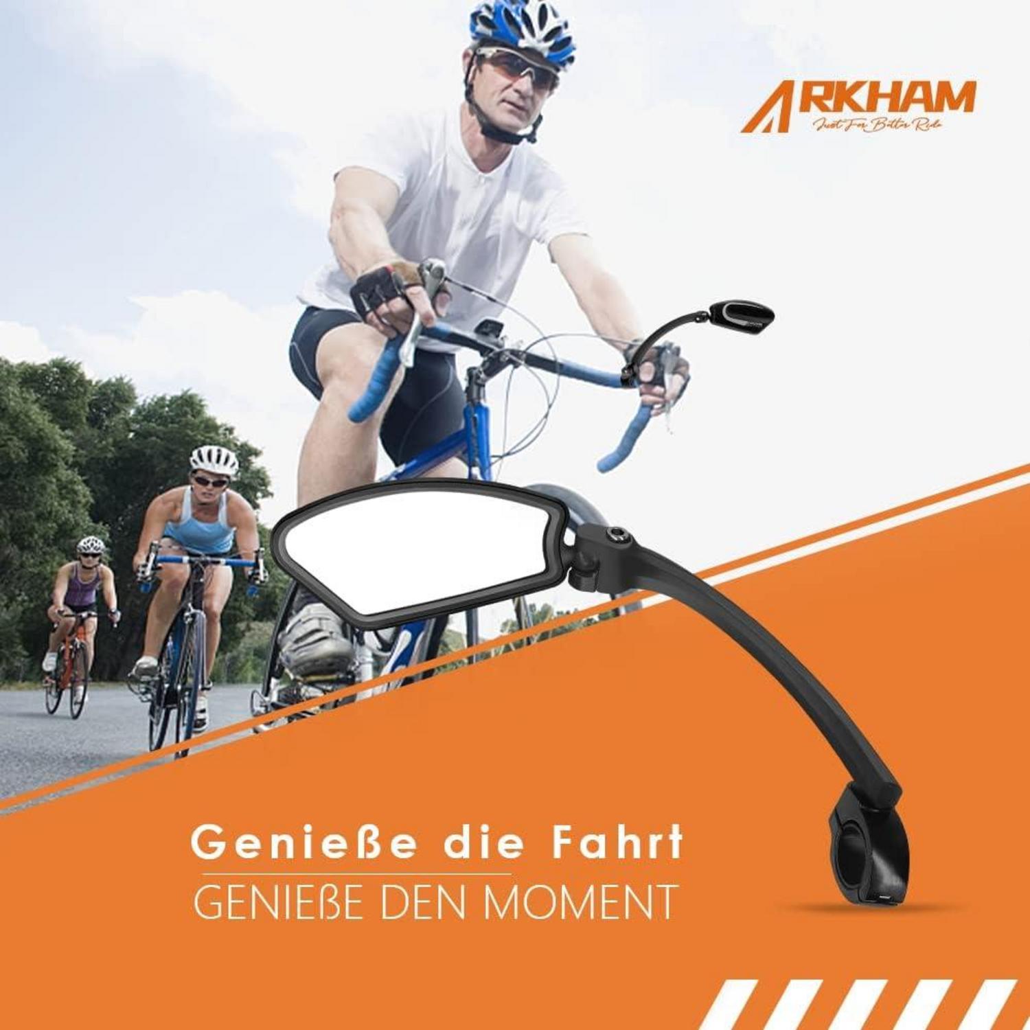 Fahrradspiegel 16,5cm verlängert Edelstahl High Definition E-Bike 21-26mm