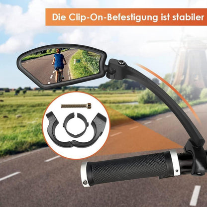 Fahrradspiegel 16,5cm verlängert Edelstahl High Definition E-Bike 21-26mm