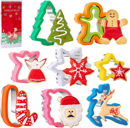 Ausstechformen Weihnachten 8 Stück Plätzchen Weihnachtsmann Rentier