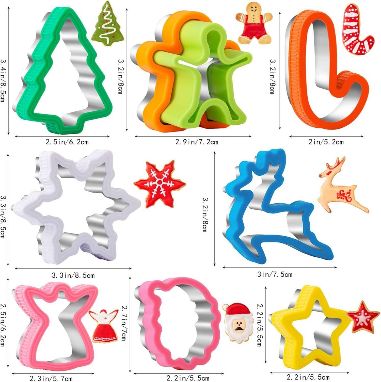 Ausstechformen Weihnachten 8 Stück Plätzchen Weihnachtsmann Rentier
