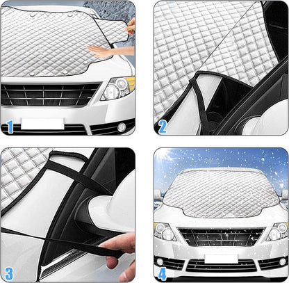 Auto Frontscheibenabdeckung mit Magnet 147x116 cm Winter Sommer Eisschutzfolie