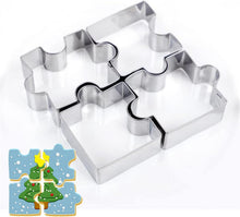 4-teiliger Keksausstecher Edelstahl - Puzzleform - Antihaft