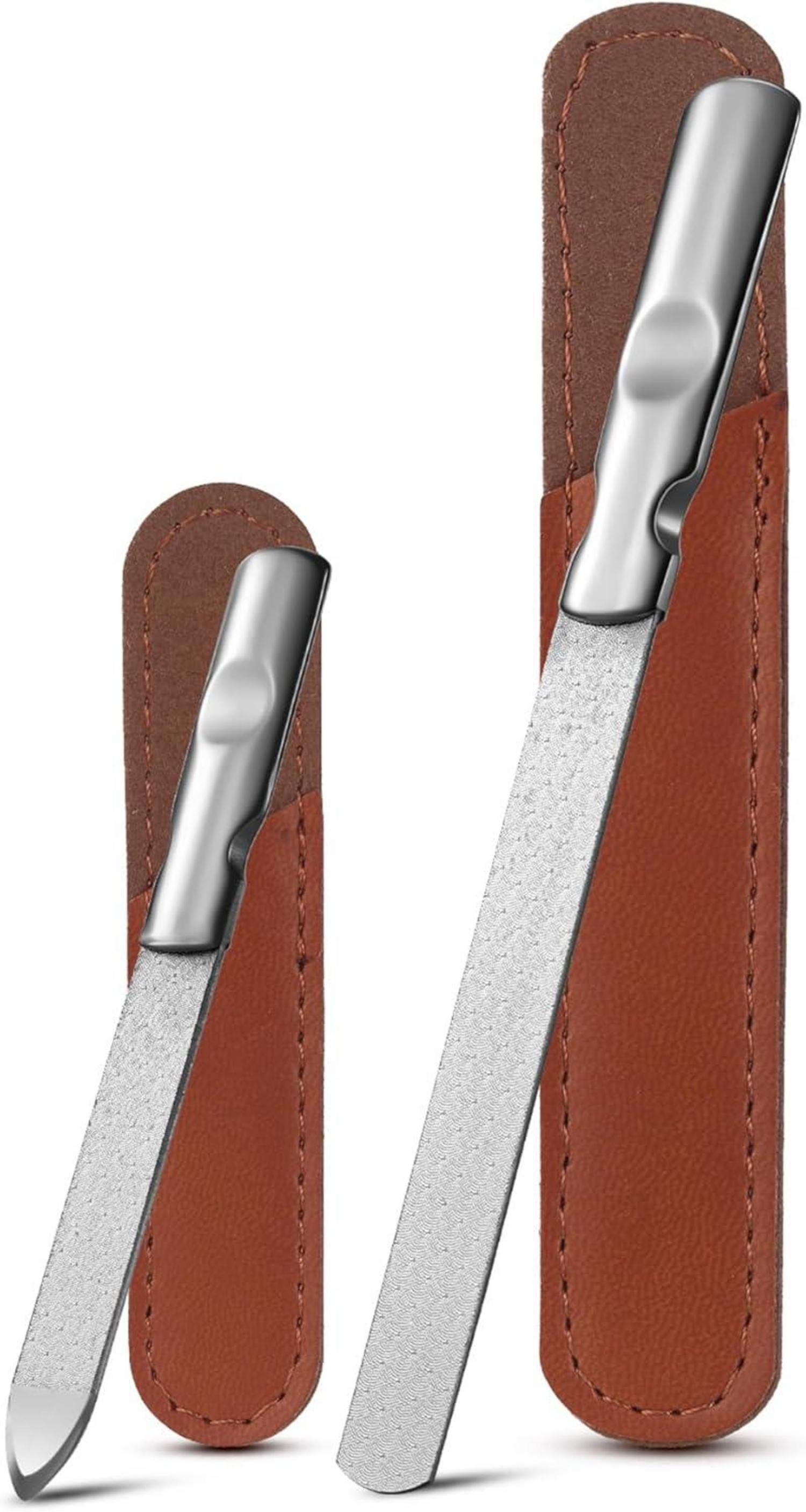 Metall Nagelfeile Doppelseitig Anti-Rutsch Griff, Fein/Grob für