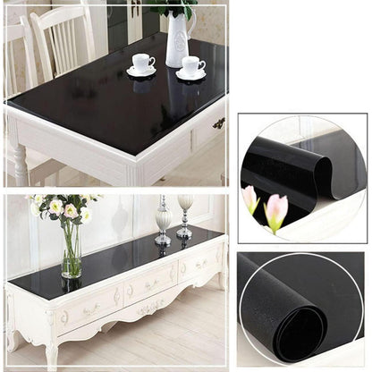 Wasserdichte PVC Tischdecke Schwarz 90x200 cm – Schutzfolie für Tisch