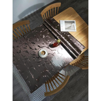 Wasserdichte PVC Tischdecke Braun 90x200cm – Schutzfolie für Tisch