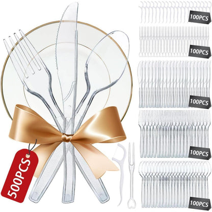 500 Stück Plastikbesteck Set Einweggeschirr Party Besteck