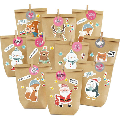 DIY Adventskalender zum Selbstbefüllen Weihnachtstüten Set