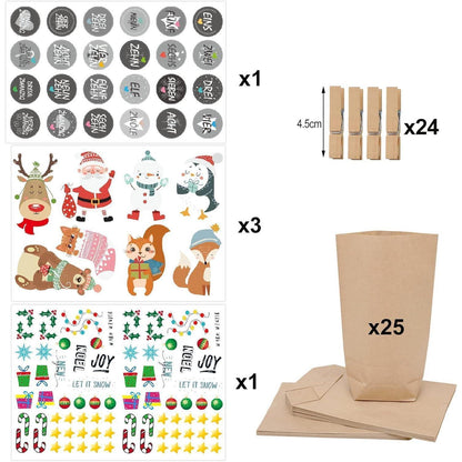 DIY Adventskalender zum Selbstbefüllen Weihnachtstüten Set