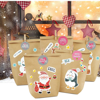 DIY Adventskalender zum Selbstbefüllen Weihnachtstüten Set