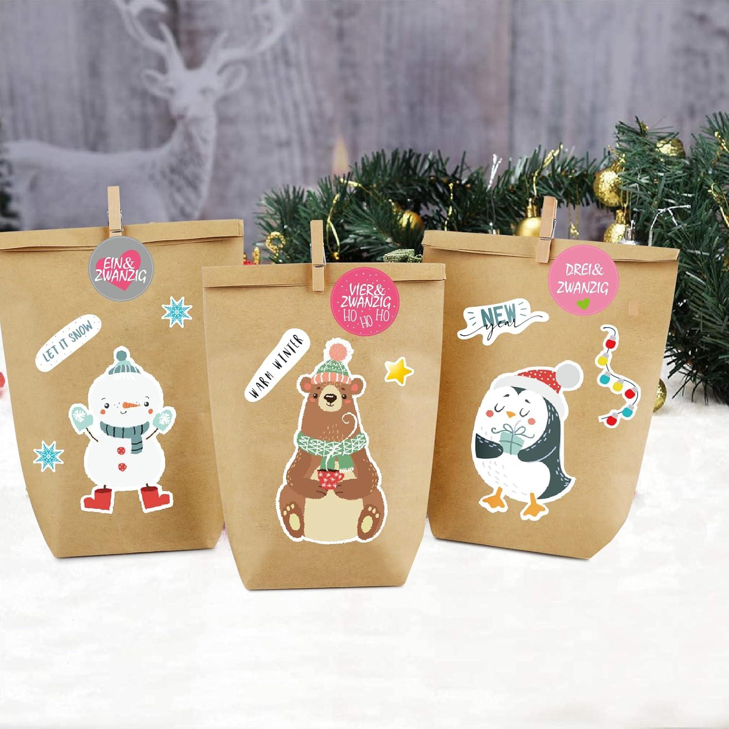 Adventskalender Weihnachtstüten zum Selbstbefüllen 2023 DIY Basteln