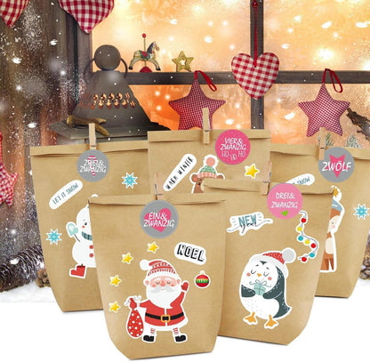 Adventskalender Weihnachtstüten zum Selbstbefüllen 2023 DIY Basteln