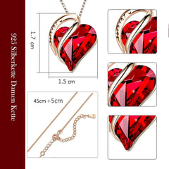 Ewige Rose Box Damen Kette Rote Rose Valentinstag Muttertag Herzkette