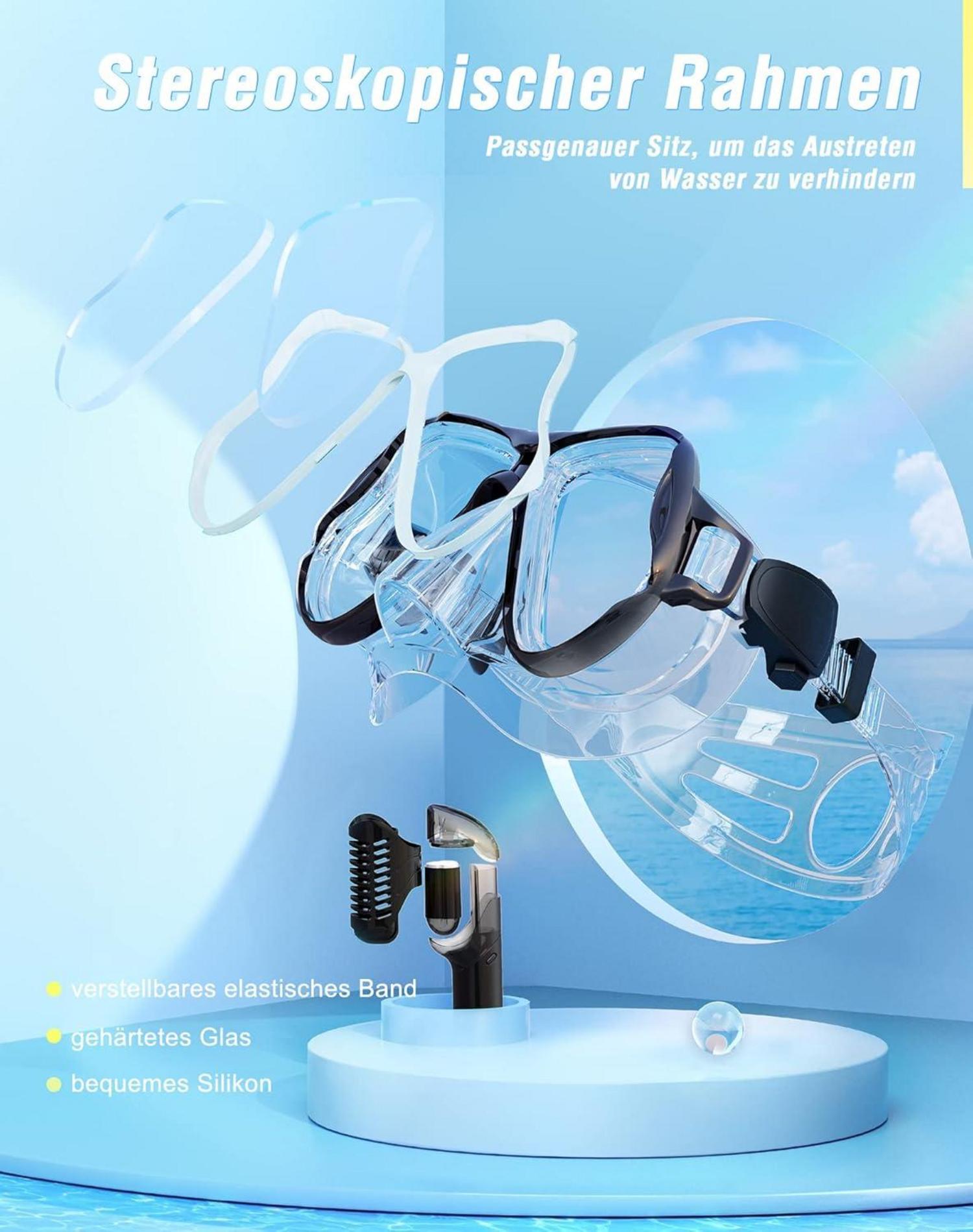 Professionelles Schnorchelset Anti-Fog Tauchmaske