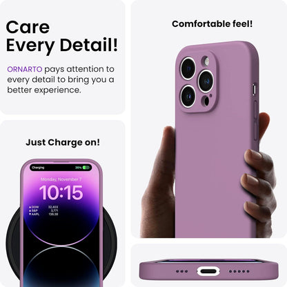 iPhone 14 Pro Max Hülle 6,7 Zoll 2022, Silikon Stoßfest Handyhülle & Schutzfolie Lila