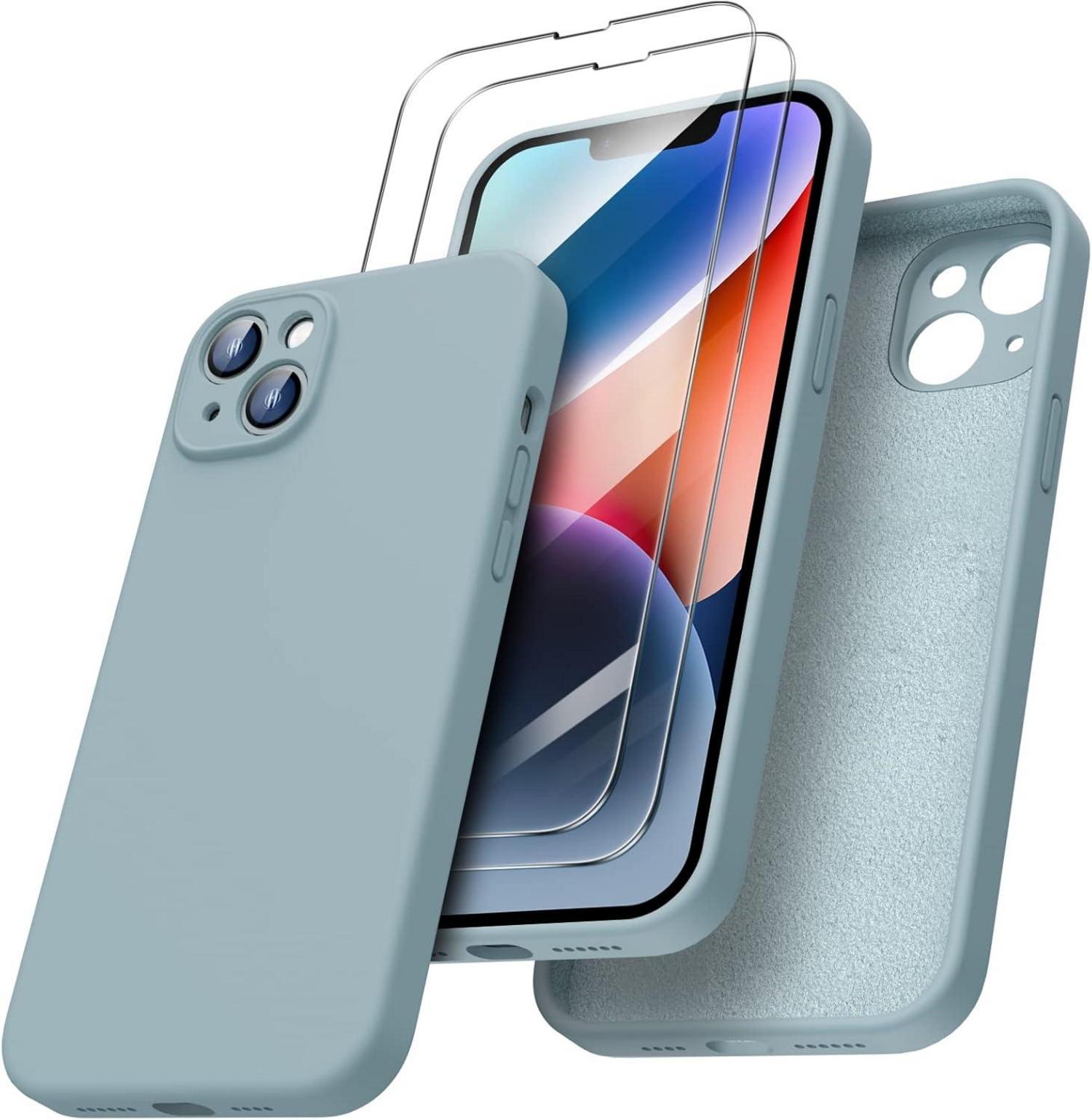 iPhone 14 Plus Hülle 6,7 Zoll 2022, 2 x Screen Schutzfolien, Mintgrün