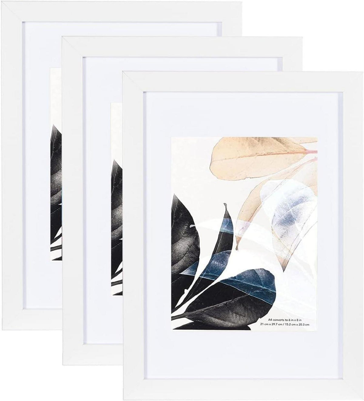 3er Set Bilderrahmen DIN A4 21x30 cm mit Passepartout