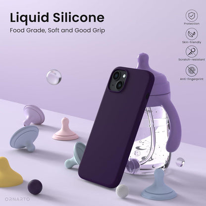 iPhone 14 Plus Silikonhülle Flüssig 6,7 Zoll 2022 Schutz Holunder