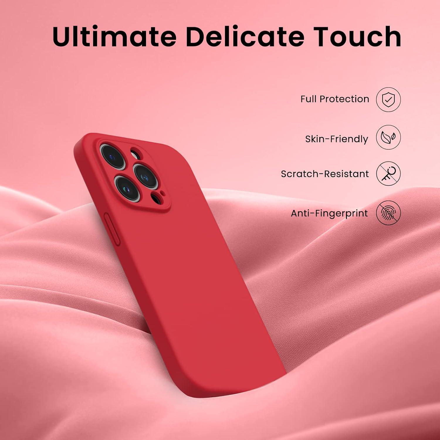iPhone 14 Pro Max Hülle 6,7 Zoll 2022 mit Screen Schutzfolien Rot