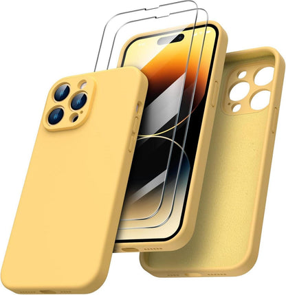 iPhone 14 Pro Max Hülle 6,7 Zoll mit Schutzfolien Silikon Gel Case