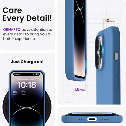 iPhone 14 Pro Hülle 6,1 Zoll 2022 Silikon Case Ultra Dünn Flüssig Blau