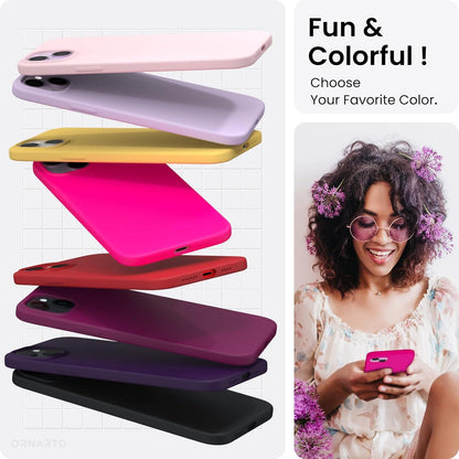 iPhone 14 Plus Hülle 6,7 Zoll Silikon Case Voller Schutz Ultra Dünn Leuchtend Rosa