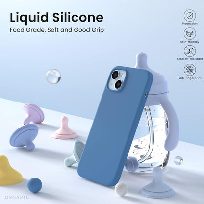 iPhone 14 Plus Silikon Case 6,7 Zoll Flüssig Blau Schutz