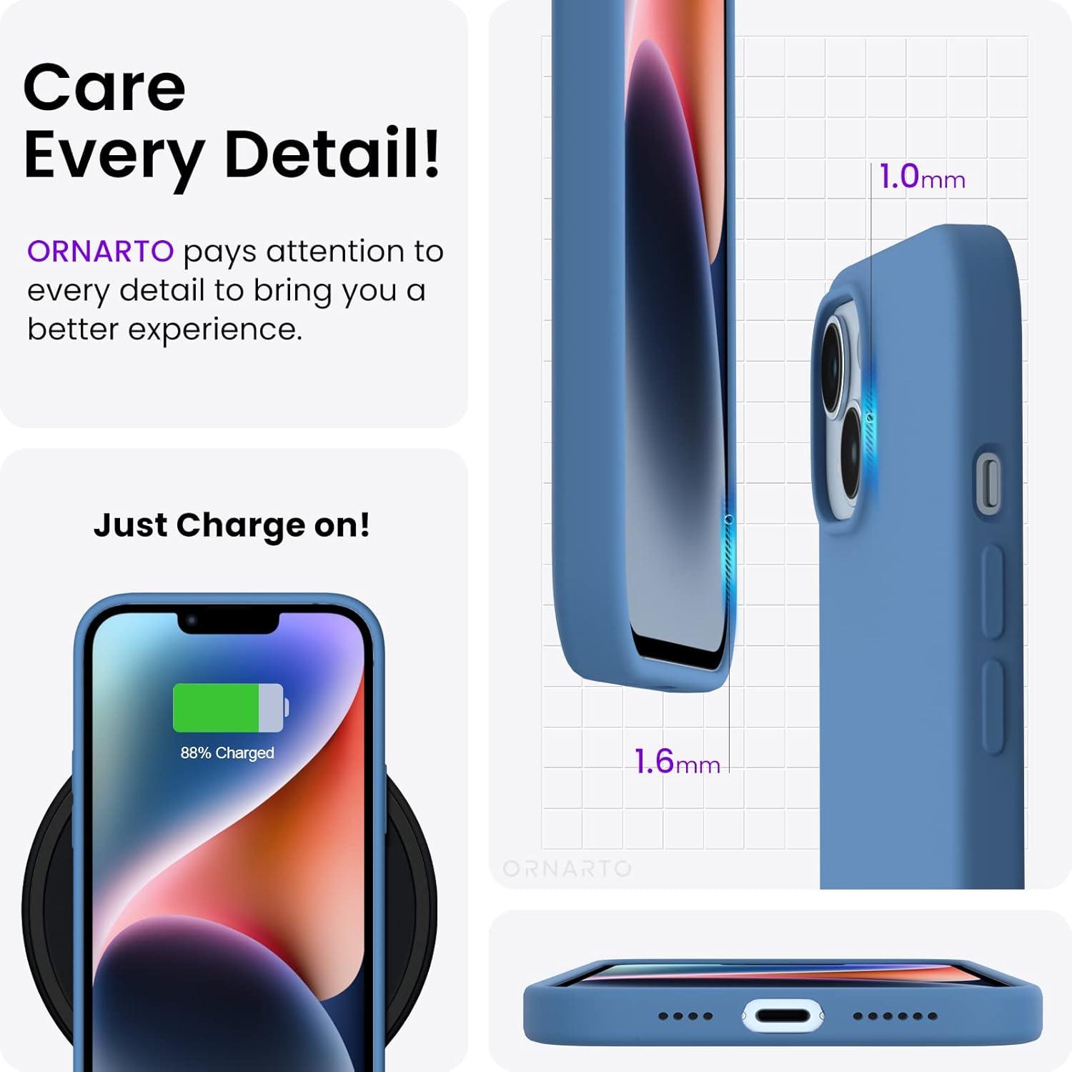 iPhone 14 Plus Hülle 6,7 Zoll Silikon Case Ultra Dünn Voller Schutz Flüssig Blau
