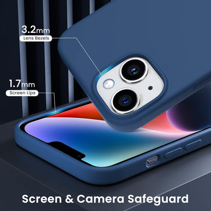 Magnetische Silikon Hülle für iPhone 14 Plus 6,1 Zoll 2022 - dunkel blau