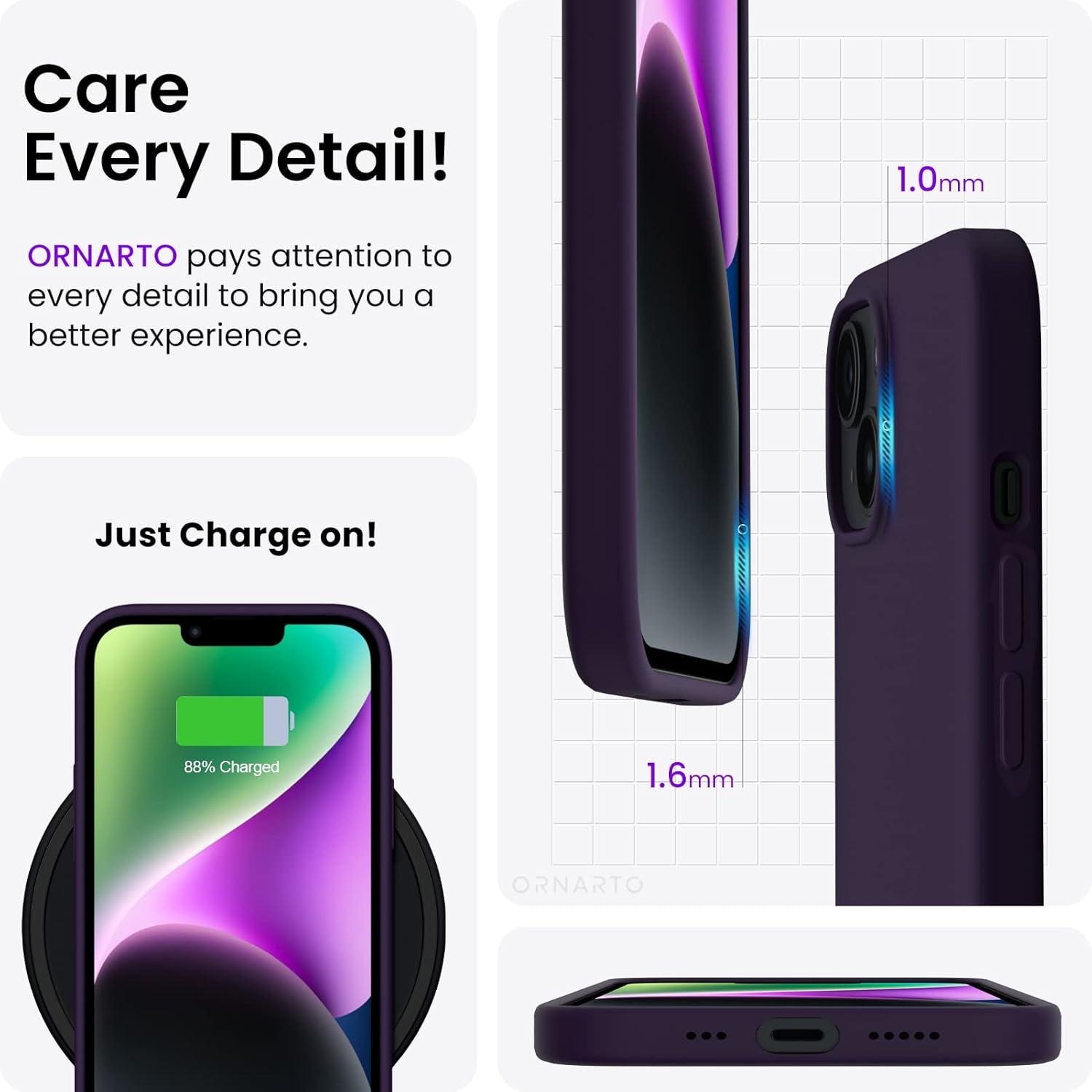 iPhone 14 Hülle 6,1 Zoll 2022 Silikon Case Flüssig Silikon Schutz Holunder
