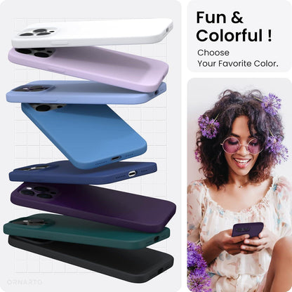 ORNARTO iPhone 14 Pro Max Hülle 6,7 Zoll 2022 Flüssig Silikon Case Vollschutz