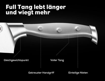 Küchenmesser-Set mit Block NSF-zertifizierter deutscher Edelstahl