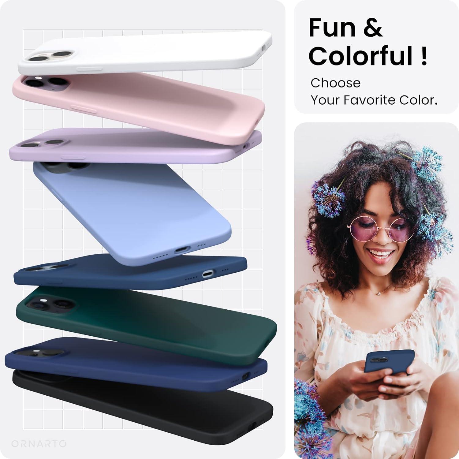 ORNARTO iPhone 14 Hülle 6,1 Zoll 2022 Silikon Case Sturmblau