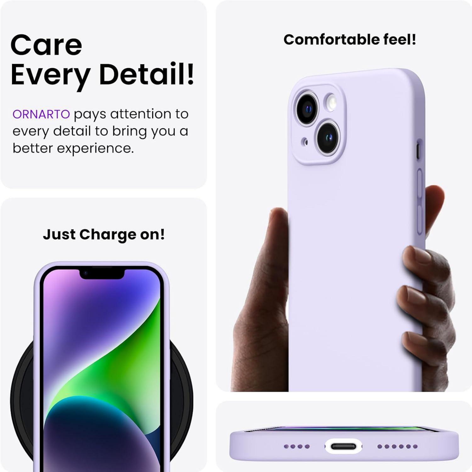 iPhone 14 Plus Hülle 6,7 Zoll mit 2 x Screen Schutzfolien Violett