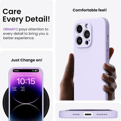 ORNARTO iPhone 14 Pro Max Hülle 6,7 Zoll Violett mit 2 x Schutzfolien