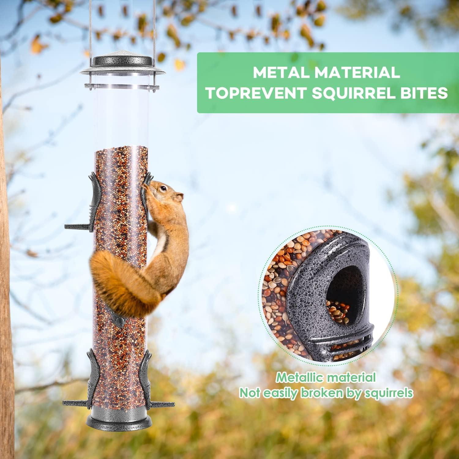Vogelfutterspender Metallrohr Außenbereich Aufhängen Wildvögel 6
