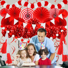 ZERODECO Party Deko Set, 41-teilig, Rot, Papier