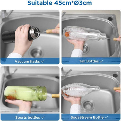 Flaschenbürste 45cm Kratzfreie Reinigungsbürste für Trinkflaschen