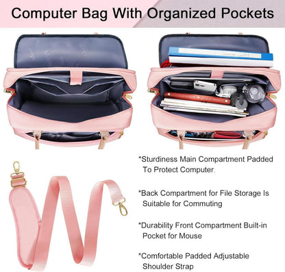 Laptoptasche 17,3 Zoll Damen Groß Rosa Bürotasche