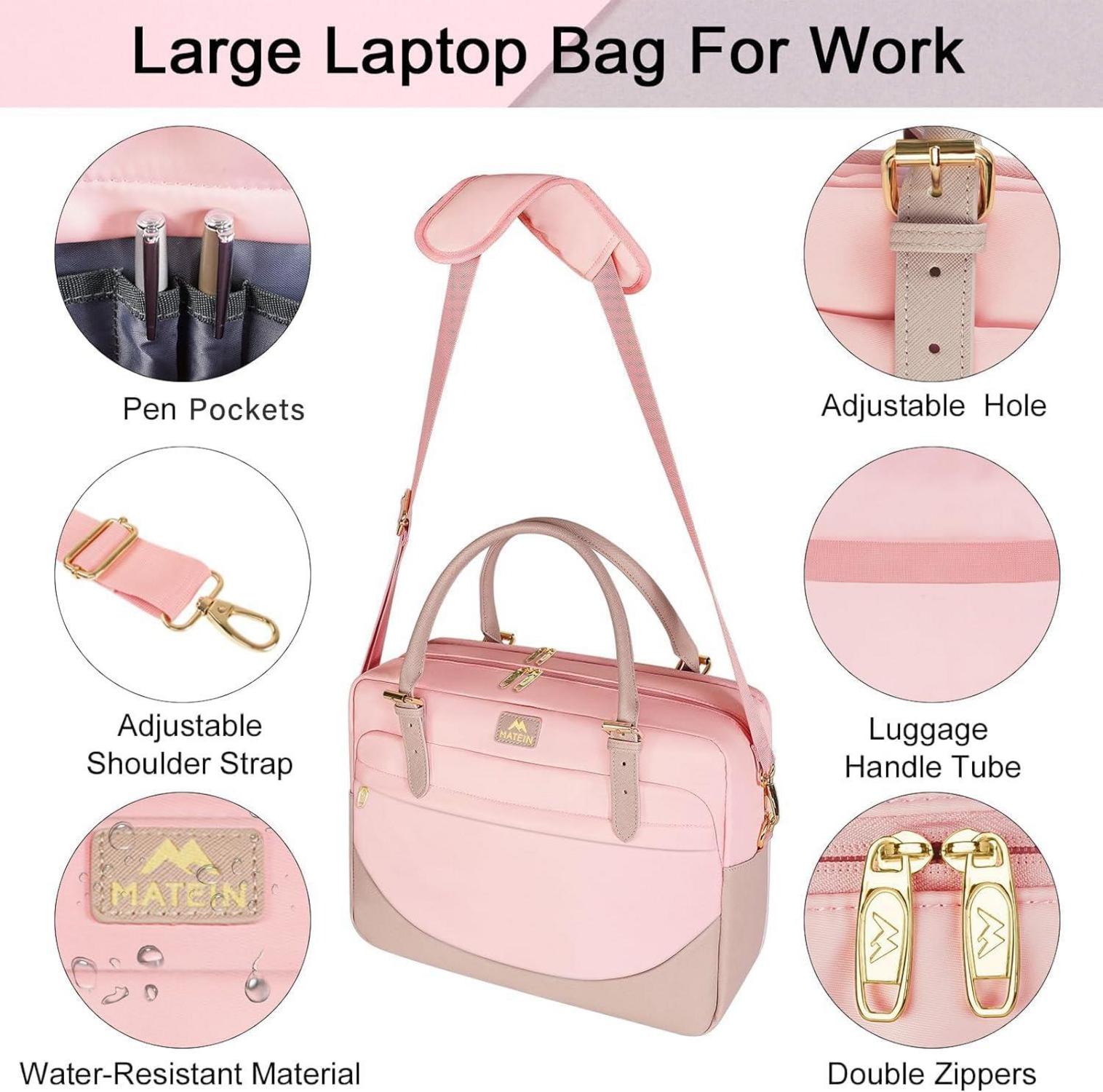 Große Handtasche Damen, Laptoptasche 17,3 Zoll, Arbeitstasche mit