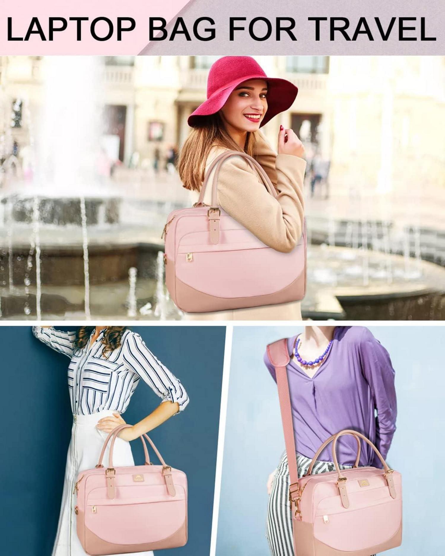 Rosa Laptoptasche 17,3 Zoll große Handtasche Bürotasche