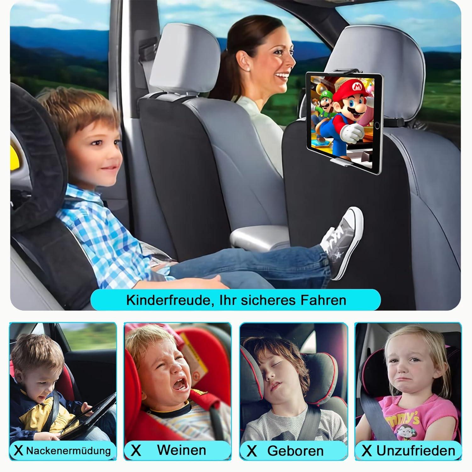 Tablet Halterung Auto iPad Halterung 360° Drehung Ausziehbar Kopfstütze 4,7-12,9