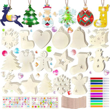 68er Set Weihnachtsanhänger zum Bemalen DIY Weihnachtsdekoration Holz